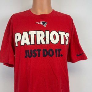 Nike New England Patriots Just Do It T Shirt NFL Football Red Size XL